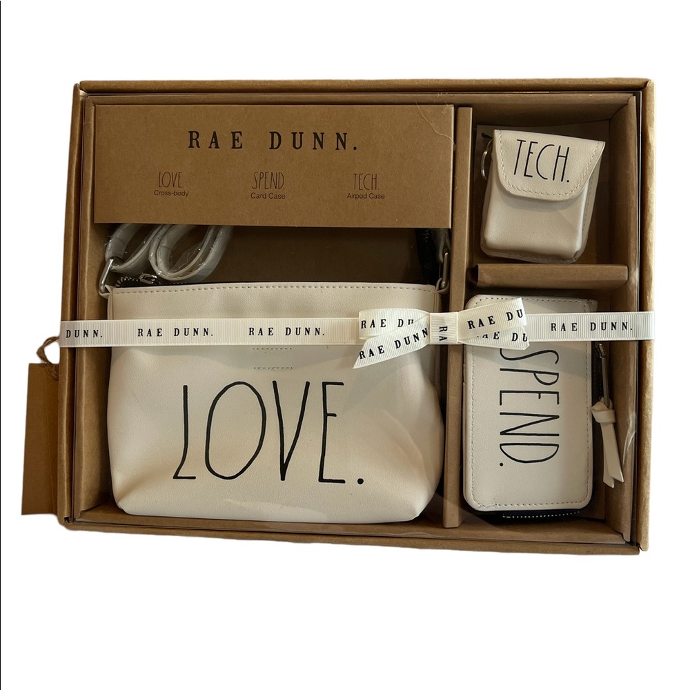 Rae Dunn 3pc Set Crossbody, Card Case and Air Pod Case NWT